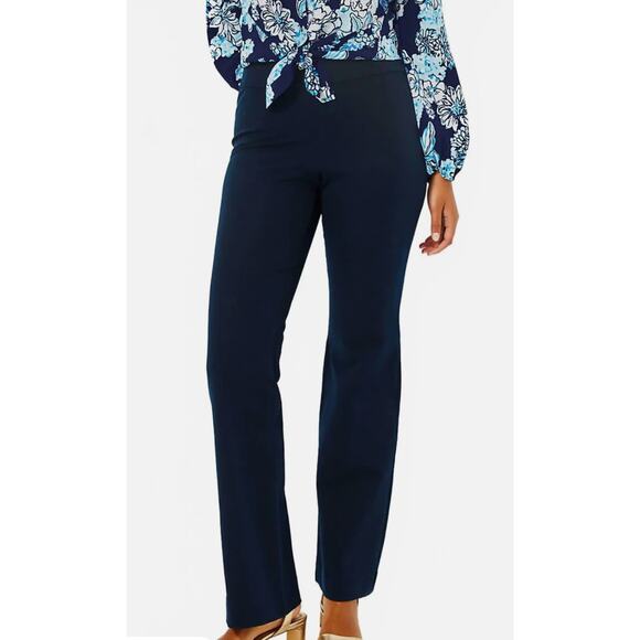 Lilly Pulitzer Merrin Bi-Stretch Boot Pull-On Pants Navy Size 4 - Picture 3 of 11